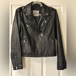 Levi Strauss & Co Faux Leather Moto Jacket Size S EUC